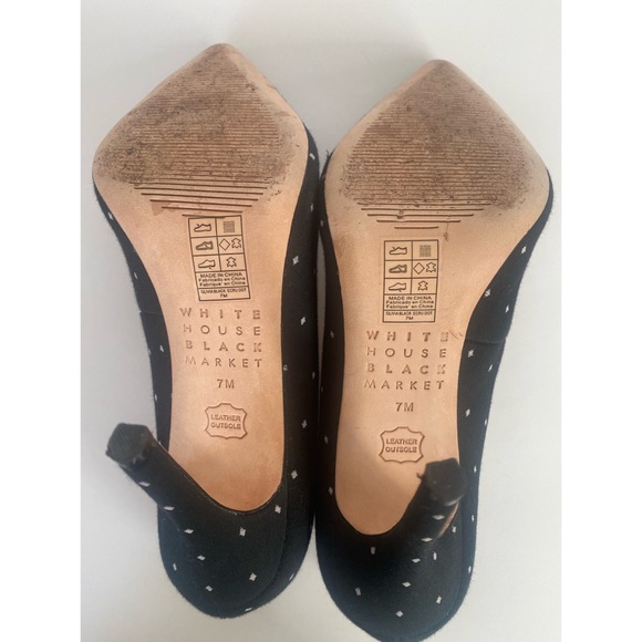 White house black market olivia black ecru polka dot pumps - Picture 8 of 8